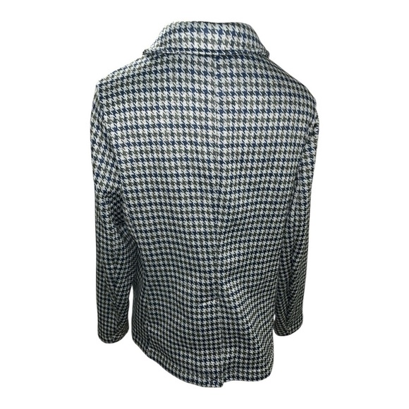 Lands' End Green and Blue Houndstooth Blazer Classic Notched Lapel - Picture 7 of 13